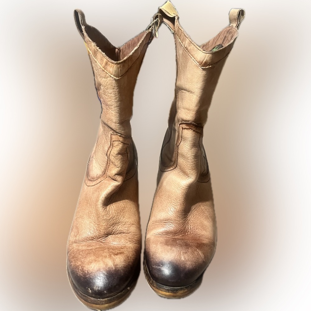 Sam Edelman Tan Leather Cowboy Boots